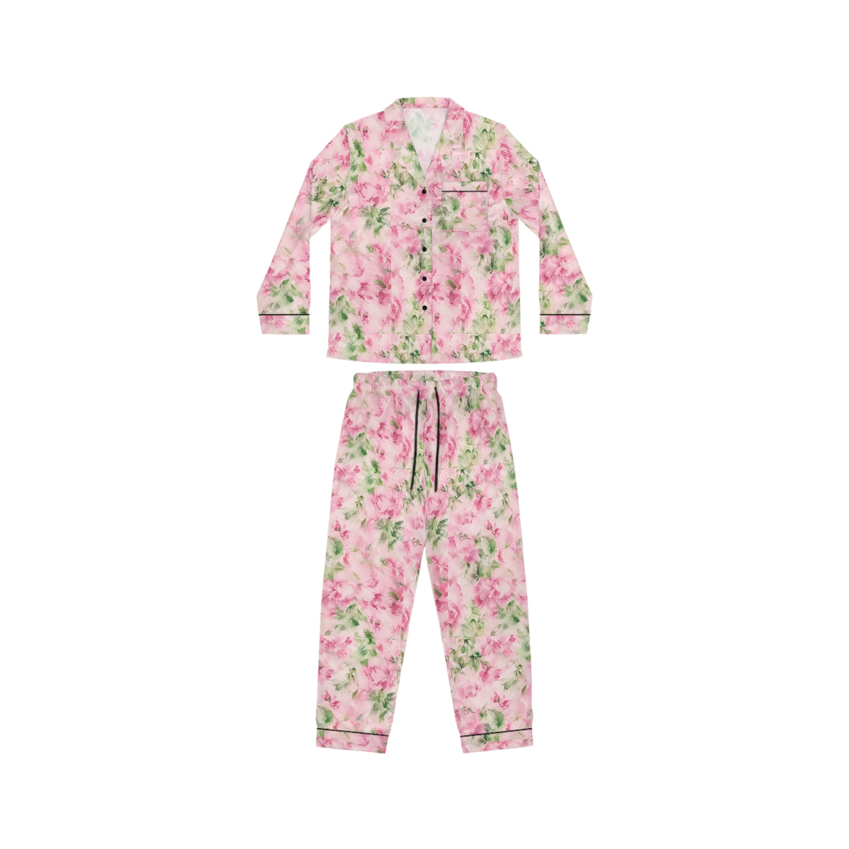 ROSIVA Blushing Garden Silk Pajama Set