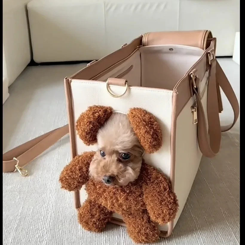 The Teddy Tote™ – Chic Shoulder Carrier for Cats & Small Dogs