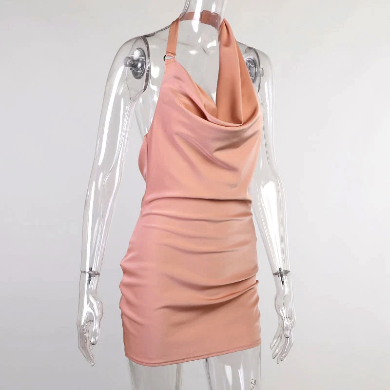 The Afterglow Satin Ruched Dress