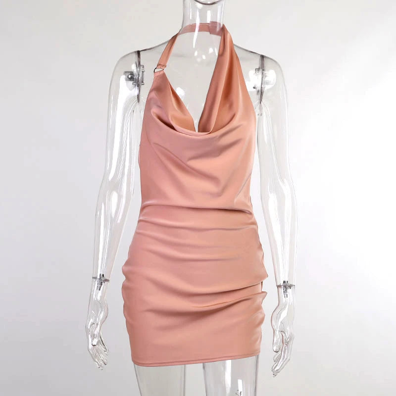 The Afterglow Satin Ruched Dress
