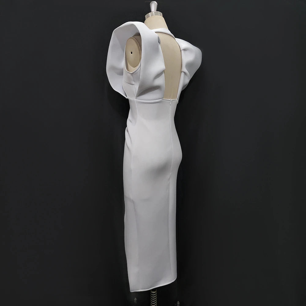 Midnight Muse Deep V Backless Dress