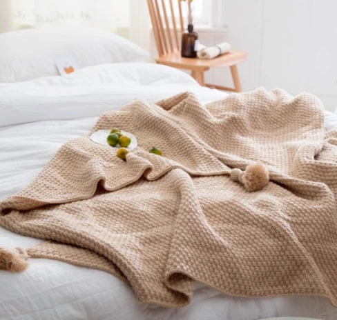 The Cozy Crush Pom-Pom Knit Throw