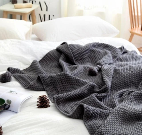The Cozy Crush Pom-Pom Knit Throw