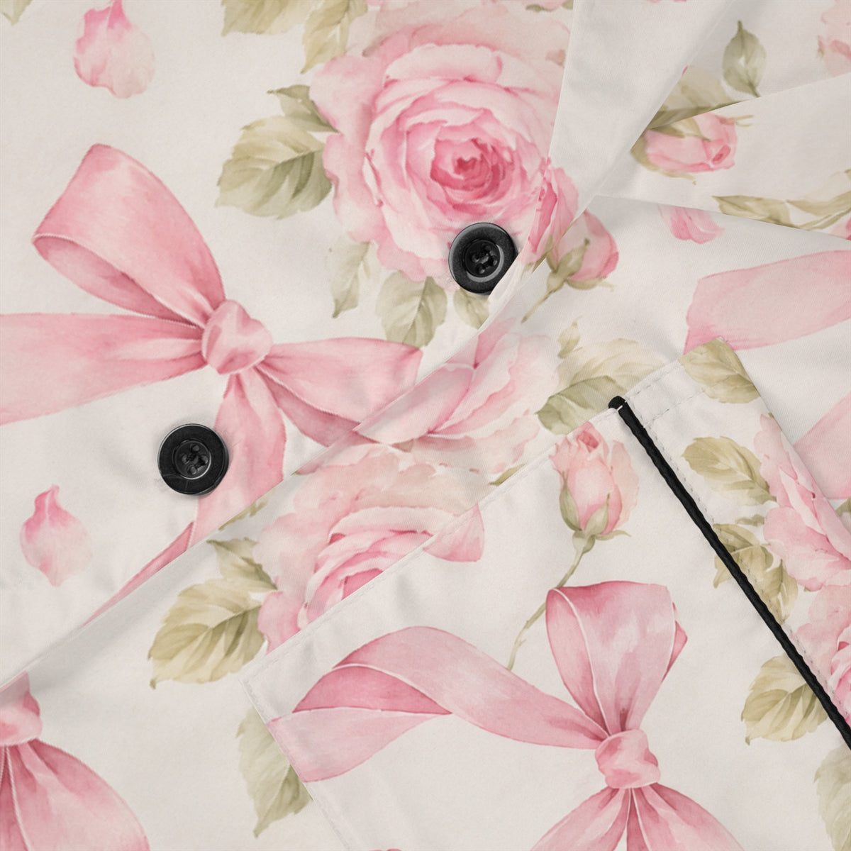 ROSIVA Rosé Reverie Satin Pajama Set
