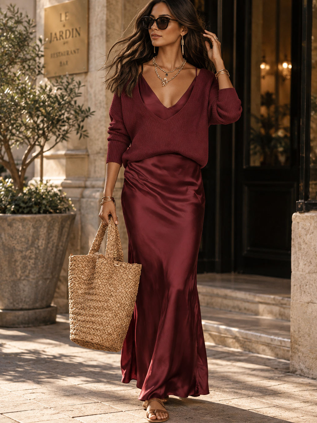 The Amélie Satin & Knit Two-Piece Dress Set