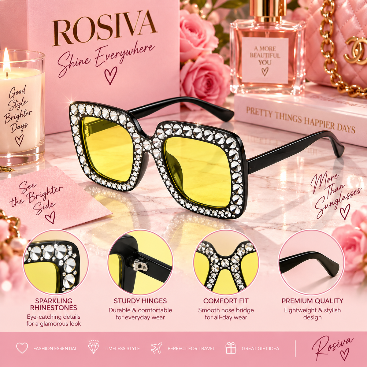 The Valentina Diamond Square Sunglasses