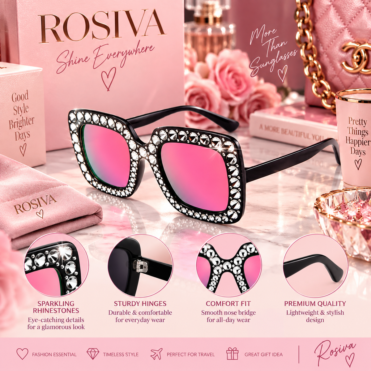The Valentina Diamond Square Sunglasses