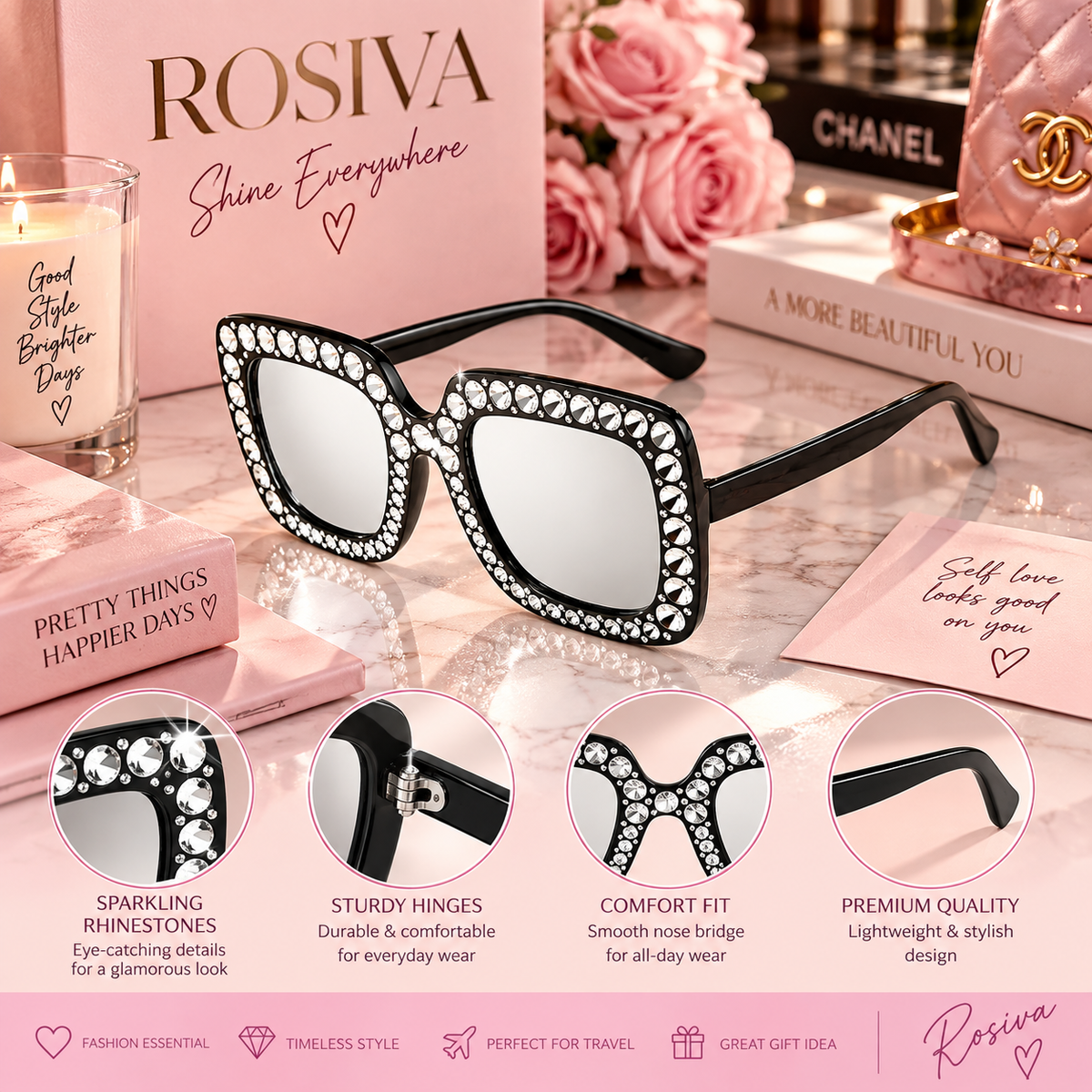 The Valentina Diamond Square Sunglasses