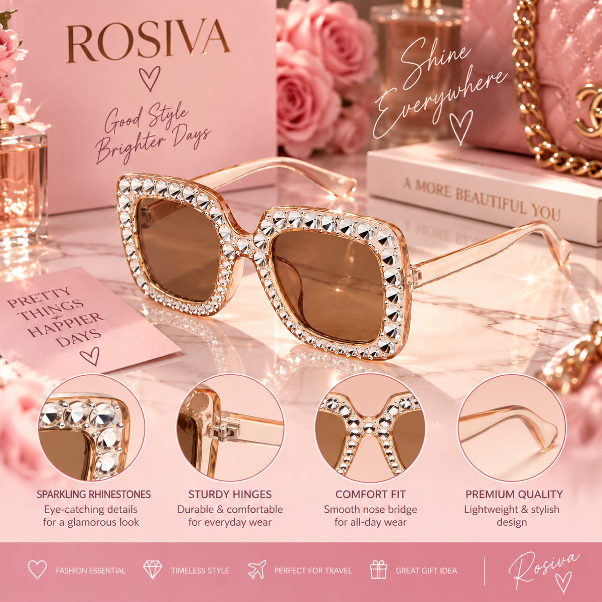 The Valentina Diamond Square Sunglasses