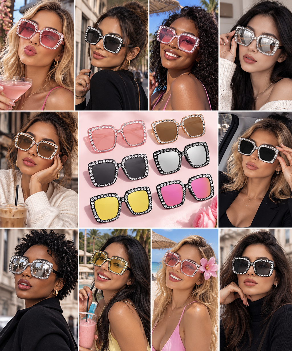 The Valentina Diamond Square Sunglasses