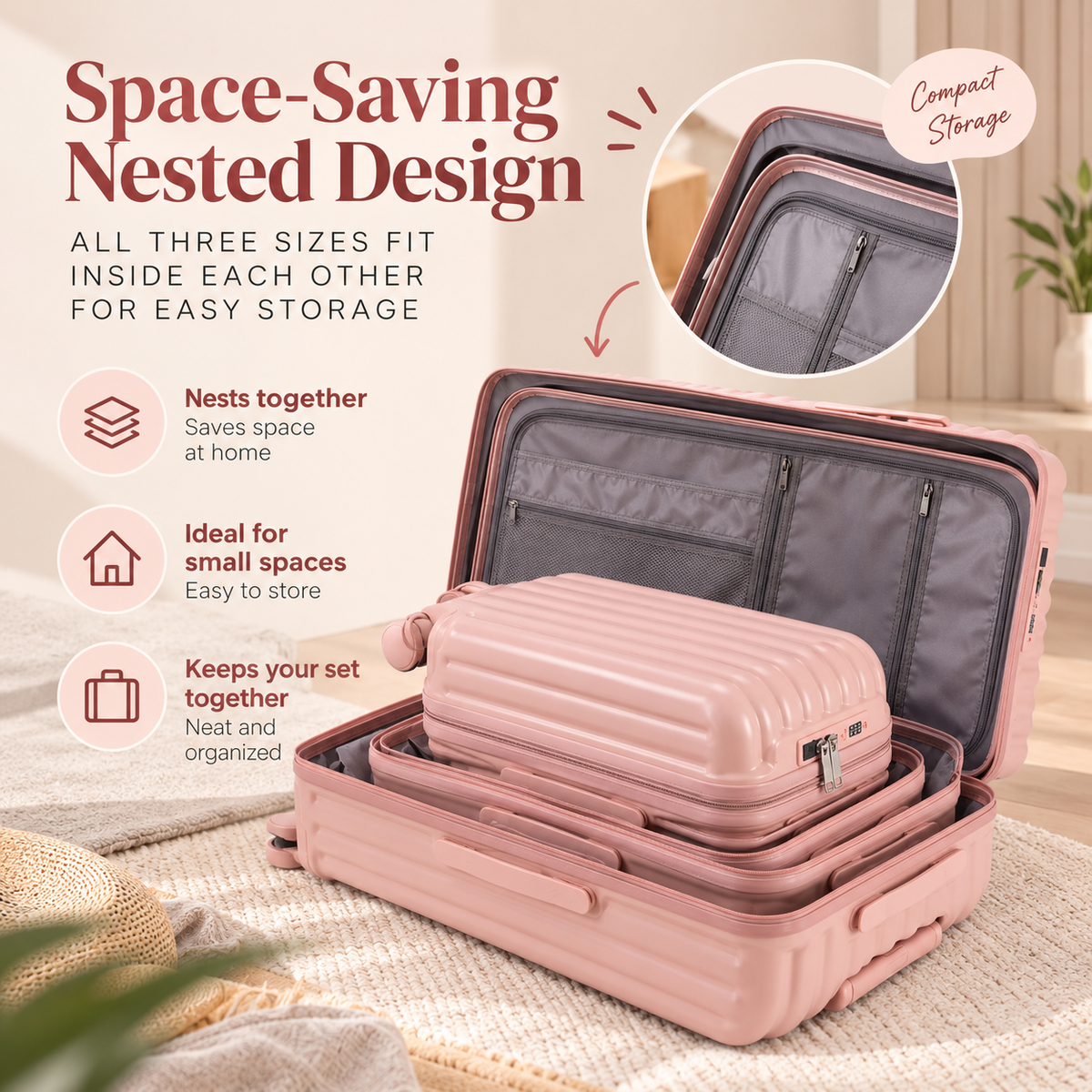 The Jetset Darling 3-Piece Smart Luggage Set