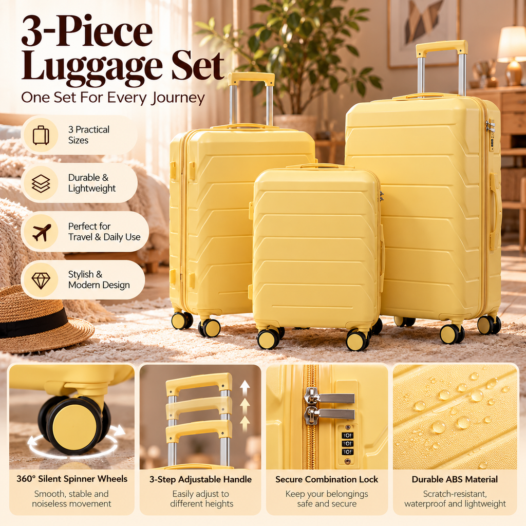 The Verona 3-Piece Hardshell Luggage Set