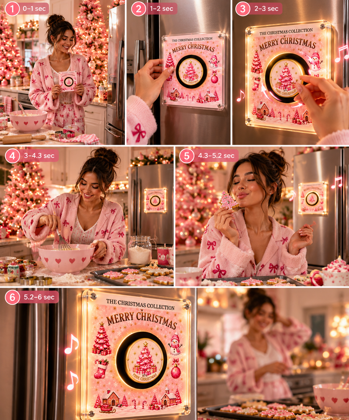The Pink Christmas Spin & Glow Music Magnet