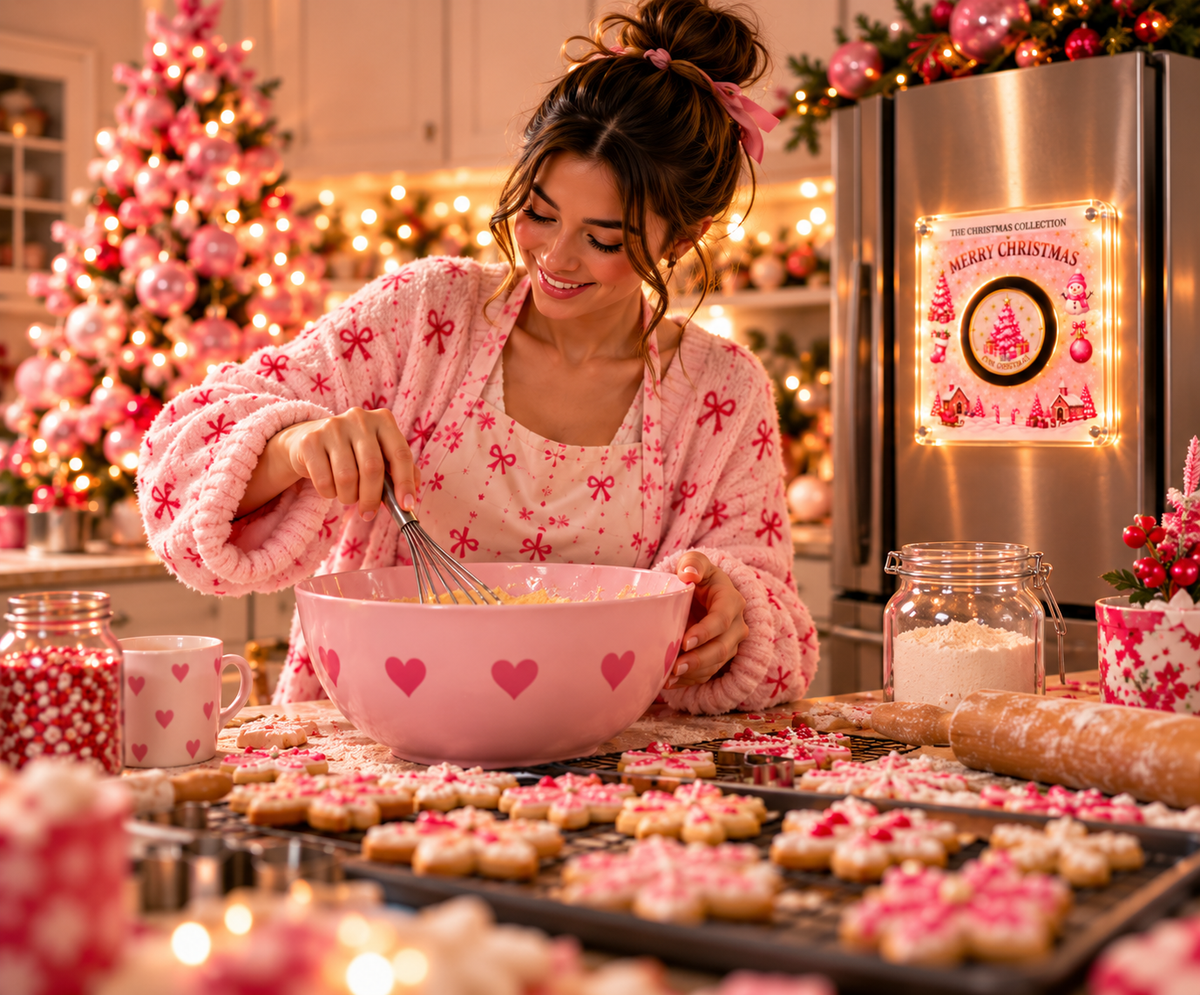 The Pink Christmas Spin & Glow Music Magnet