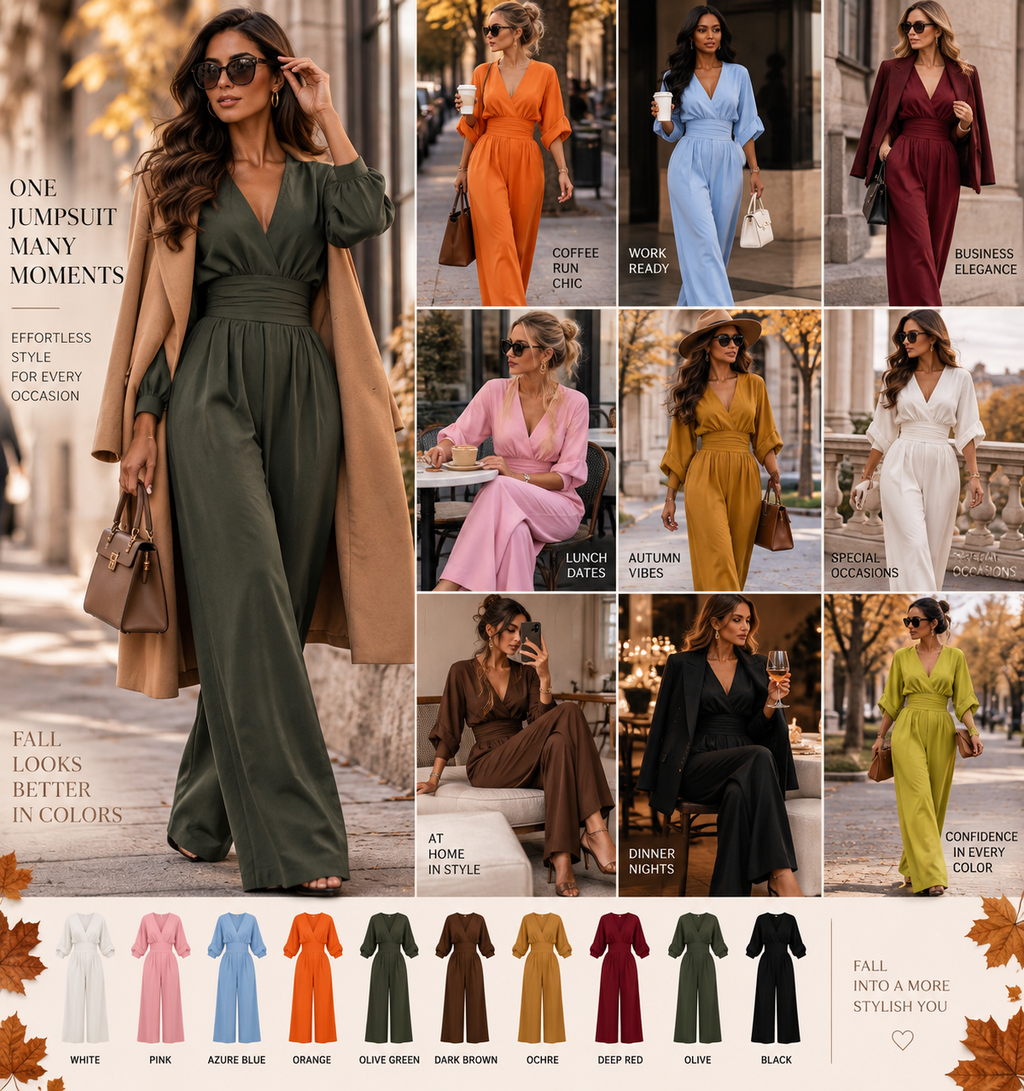 The Valentina Sculpted V-Neck Jumpsuit