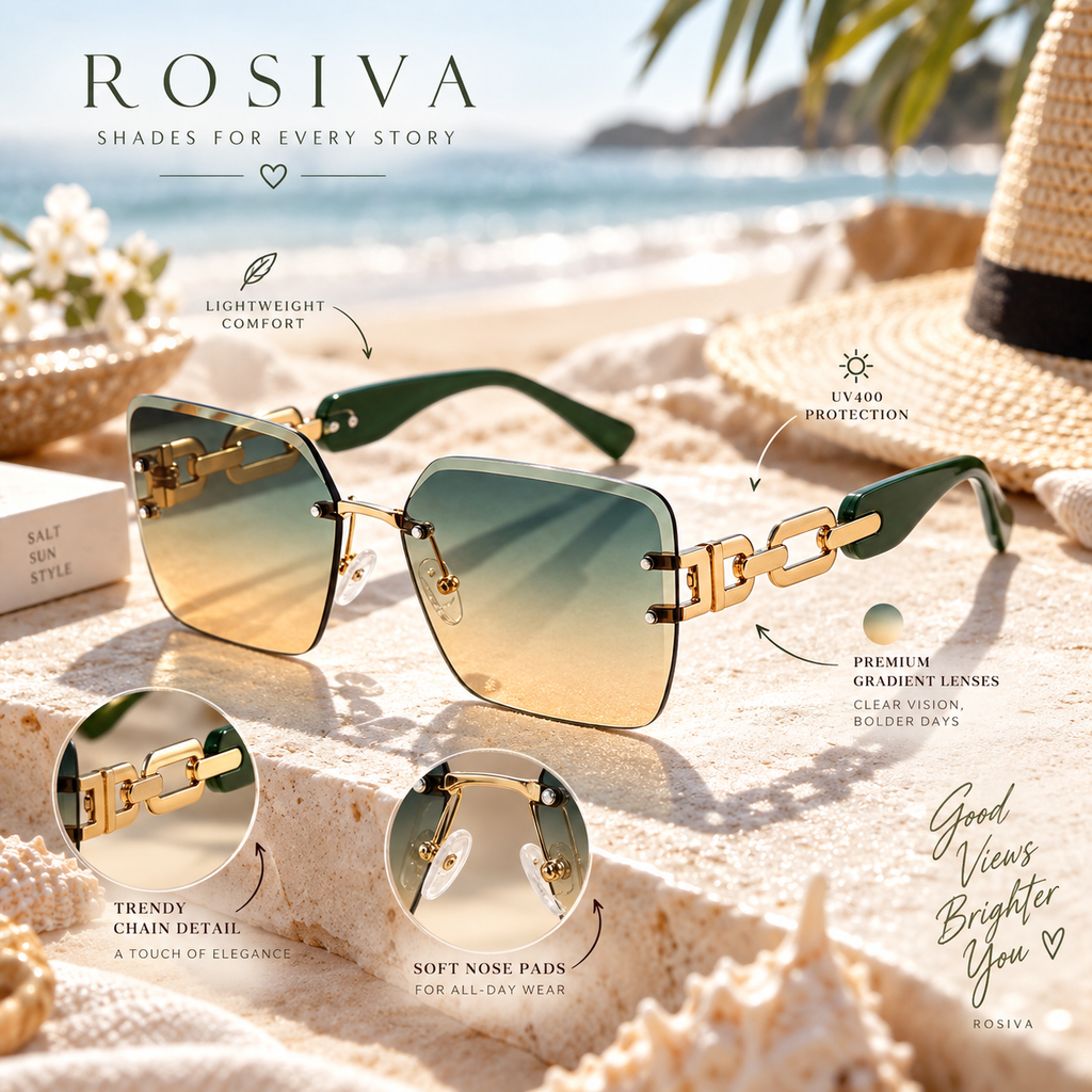 The Celeste Rimless Square Sunglasses