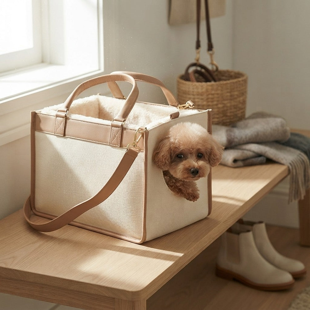 The Teddy Tote™ – Chic Shoulder Carrier for Cats & Small Dogs