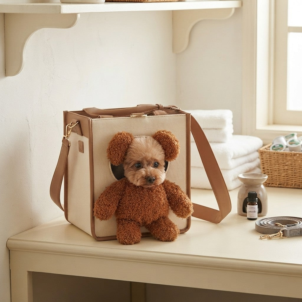 The Teddy Tote™ – Chic Shoulder Carrier for Cats & Small Dogs