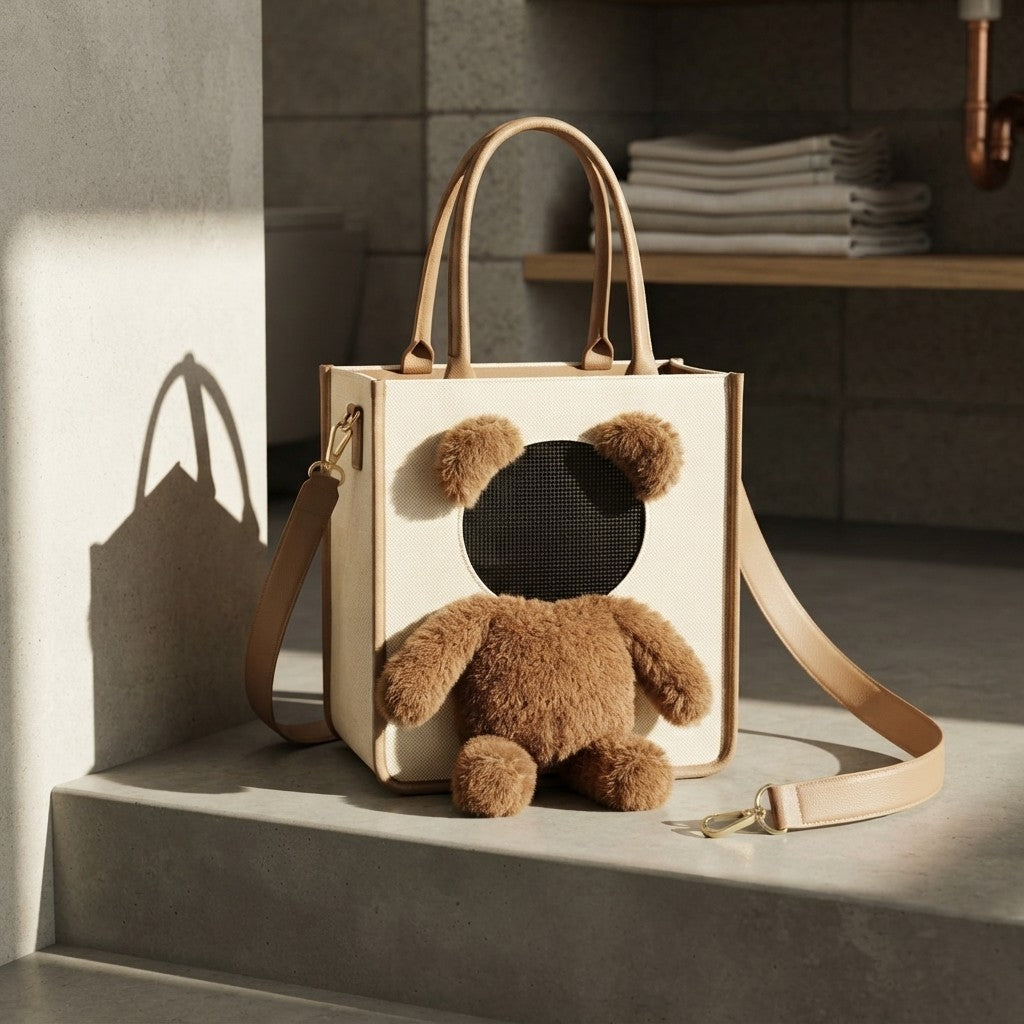 The Teddy Tote™ – Chic Shoulder Carrier for Cats & Small Dogs