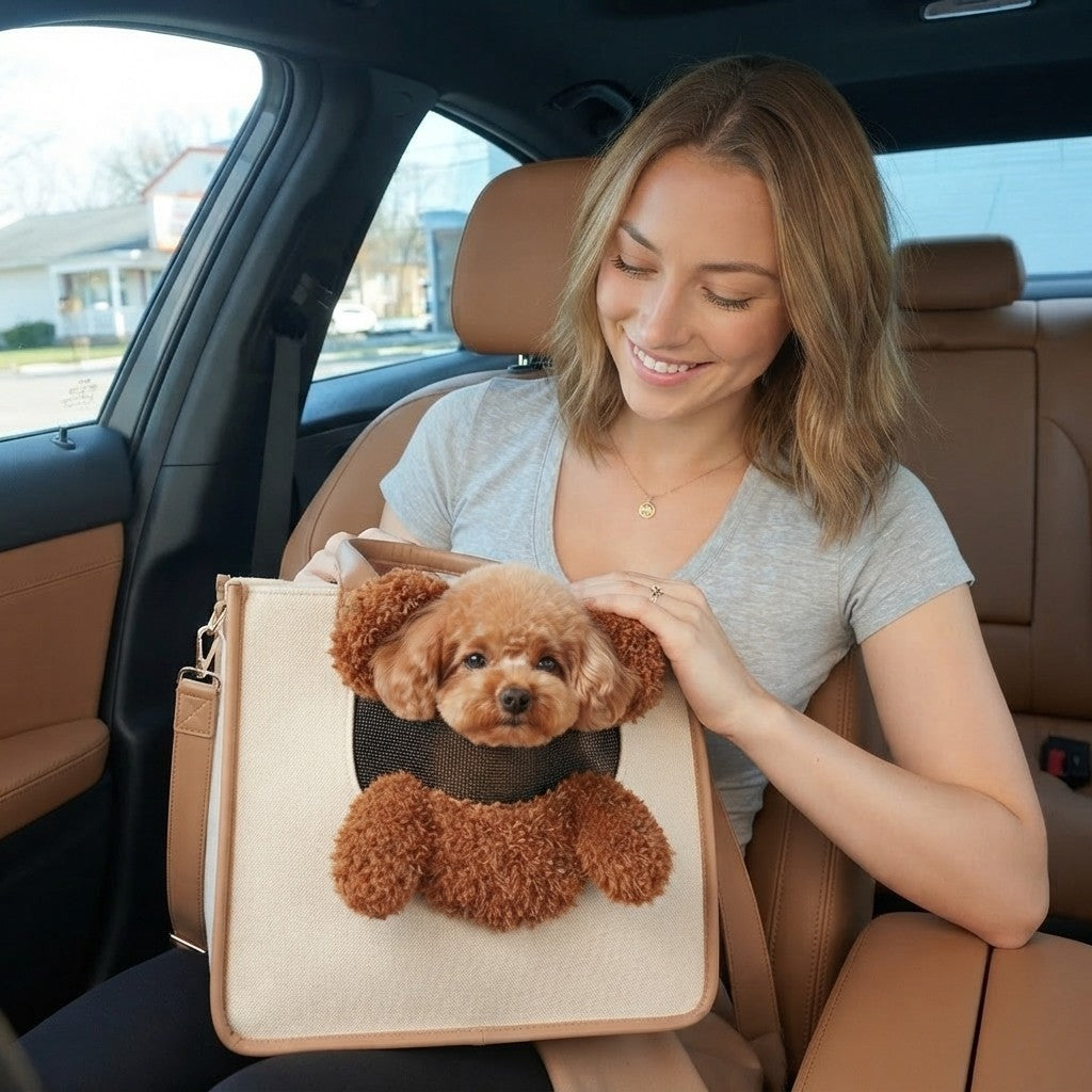 The Teddy Tote™ – Chic Shoulder Carrier for Cats & Small Dogs