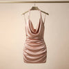 The Afterglow Satin Ruched Dress