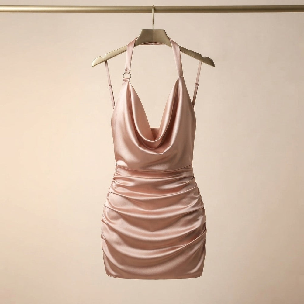 The Afterglow Satin Ruched Dress