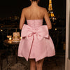 The Bow Affair Satin Mini Dress