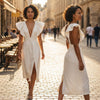 Midnight Muse Deep V Backless Dress