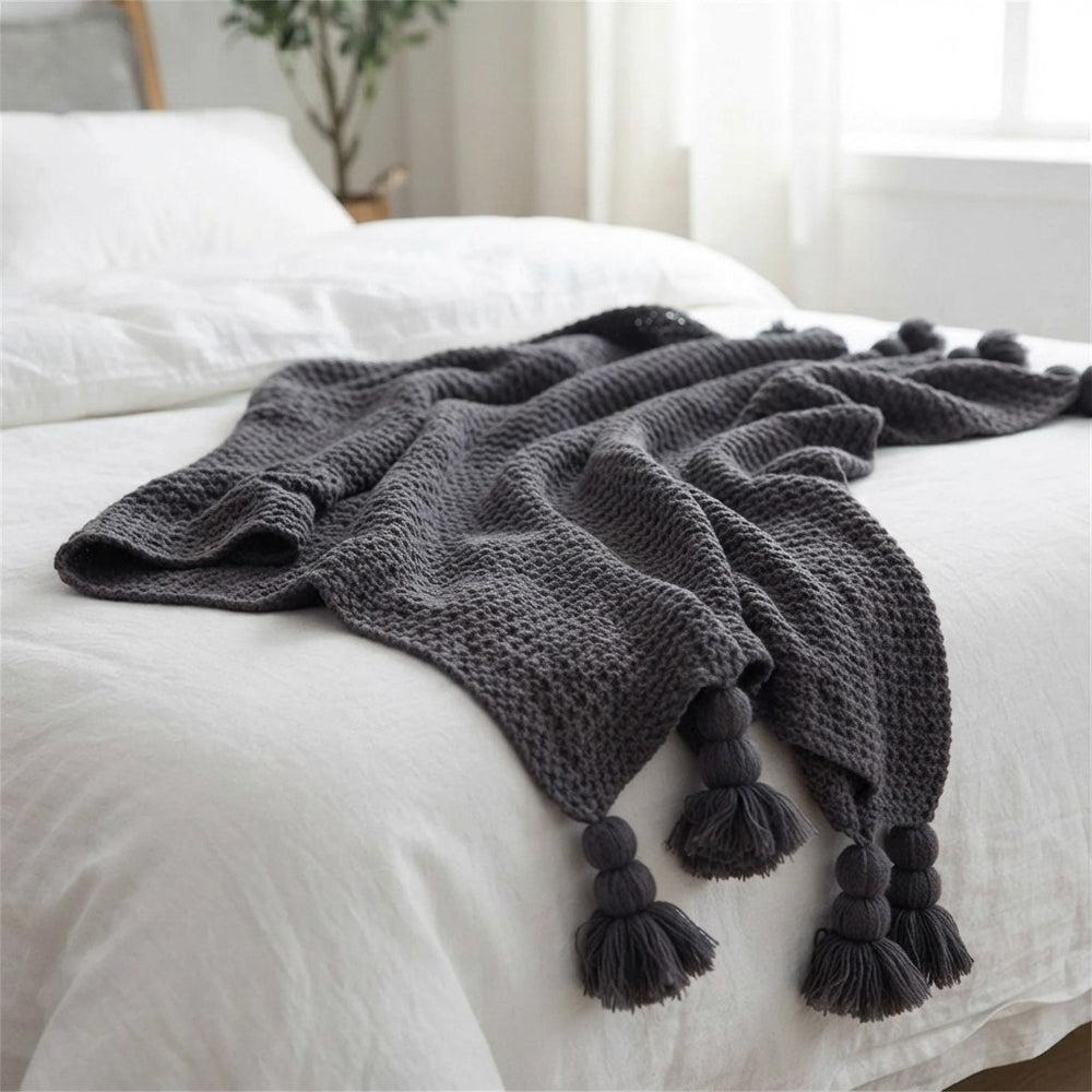 The Cozy Crush Pom-Pom Knit Throw