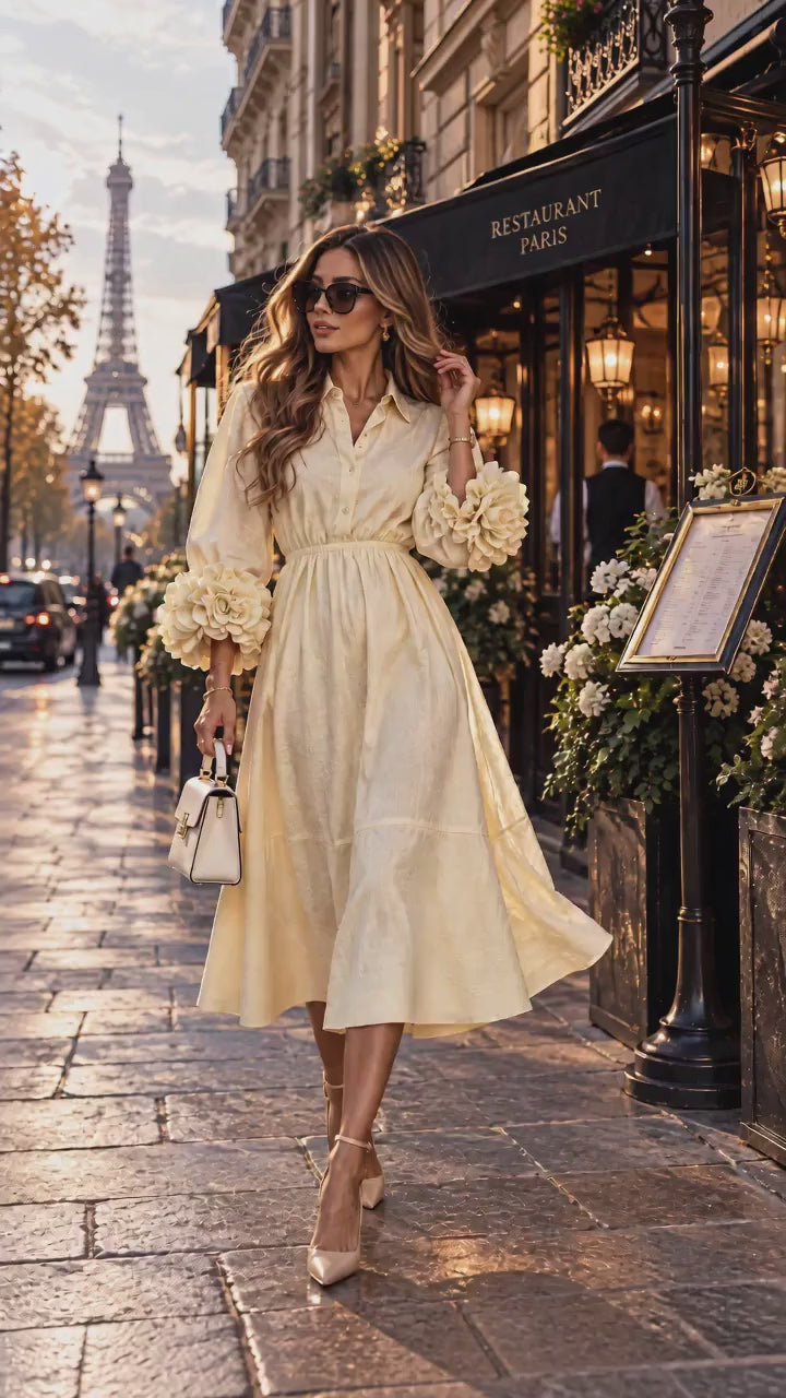 The Elara Ruffle Hem Dress